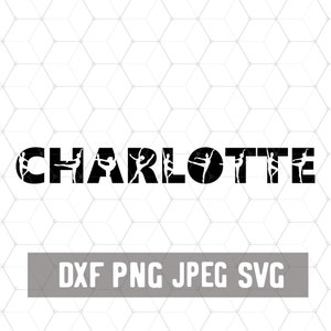 Custom Charlotte Name Dance SVG - Charlotte Svg - Jazz Ballet Cricut - Dance Mom Dxf - Ballerina Tänzerin Silhouette Download - Tanz Clipart