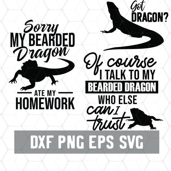 Bearded Dragon Qotes SVG - Funny Reptile  Svg - Lizard Lady Dxf - Digital Download - Beardie PNG - Craft Supplies - Cut File for Silhouette