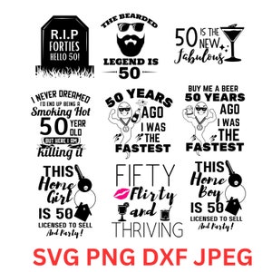 50e verjaardag - 50 jaar Svg - verjaardag 50 PNG - digitale download - verjaardag Cricut - Craft Supplies - feestartikelen