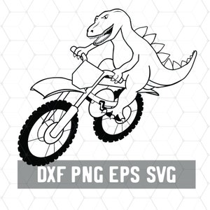 Dino Biker SVG - T-Rex Motorcycle Svg - Dinosaur Motocross - Digital Download - Tyrannosaurus Rex - Dirt-bike Boys Gift - Crafting Gifts