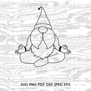 Gnome Yoga Svg File- Gnomies Png - Digital Download - Cut File for Silhouette