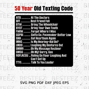 50 Jahre alte Texting Code-Svg-Datei - lustiger 50. Geburtstag Png - digitaler Download - geschnittene Datei für Silhouette
