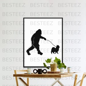 Bigfoot Walking Pomeranian Svg File- Dog Rescue Png - Digital Download - Cut File for Silhouette image 4