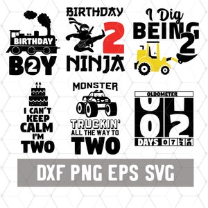 Lustige Jungs 2. Geburtstag - 2 Jahre Svg - Geburtstag 2 PNG - Digital Download - Geburtstag Cricut - Dig Being Two - Cut File für Silhouette
