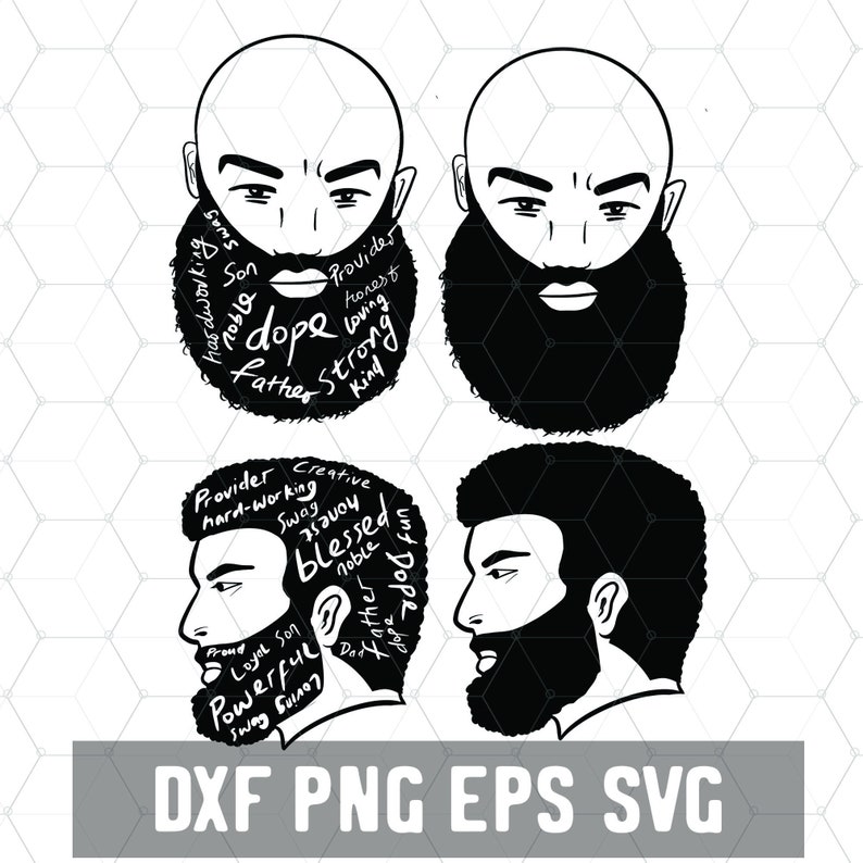 Download Dope Black Dad SVG Bearded Bald Black Man Download Blacm ...