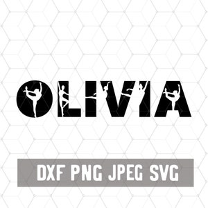 カスタム オリビア名ダンス SVG - オリビア SVG - ジャズ バレエ Cricut - ダンス ママ DXF - バレリーナ ダンサー シルエット ダウンロード - ダンス クリップアート