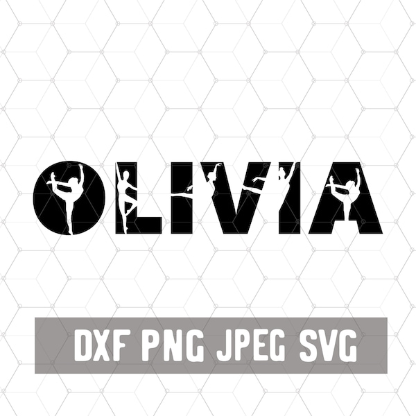 Custom Olivia Name Dance SVG - Olivia Svg - Jazz Ballet Cricut - Dance Mom Dxf - Ballerina Tänzerin Silhouette Download - Tanz Clipart