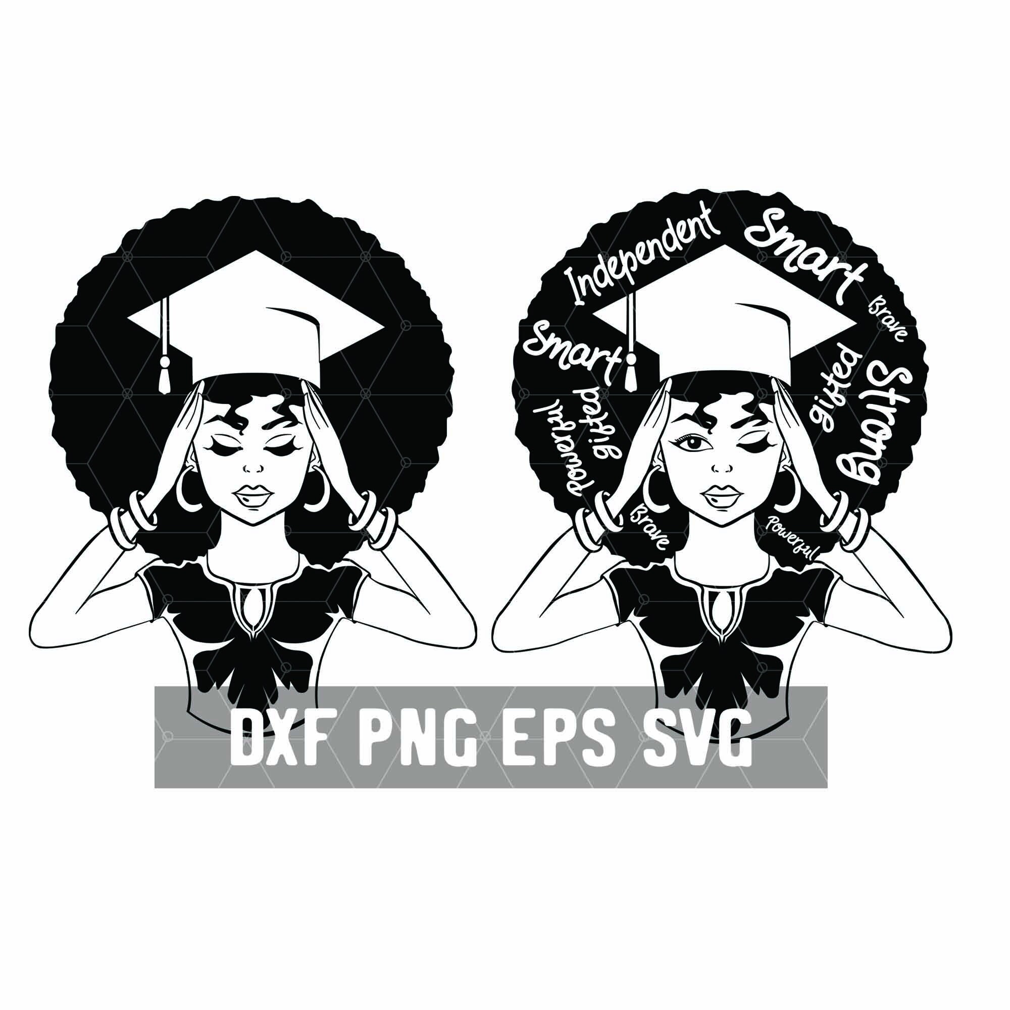 Download Hbcu Cute Black Graduate Graduation African American Woman Etsy