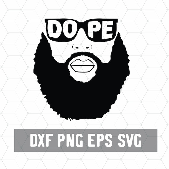 Dope Black Dad Svg Bearded Bald Black Man Download Black Etsy