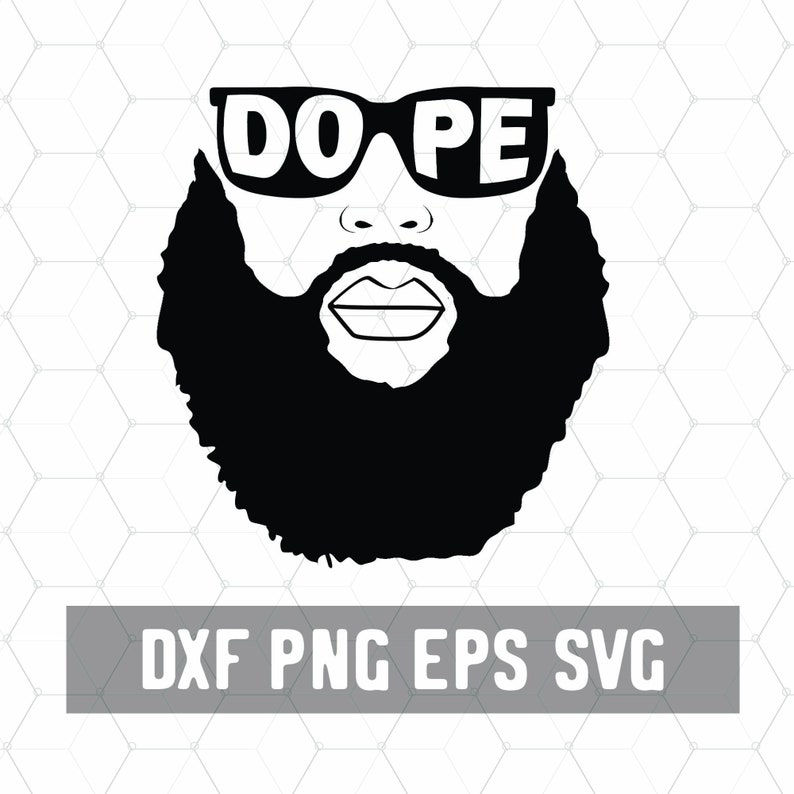 Dope Black Dad SVG Bearded Bald Black Man Download Black ...
