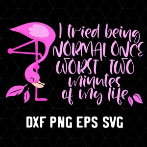 Awkward Flamingo  Tried Being Normal Svg - Pink Flamingo Dxf - Digital Download - Give A Flock - Craft Supplies - Cut File for Silhouette