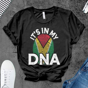 It&#39;s in My DNA, Guyana Fingerprint Image, Guyanese Roots Artwork, PNG Sublimation Files, Transparent PNG, Merch Ready 4500x5400 300dpi