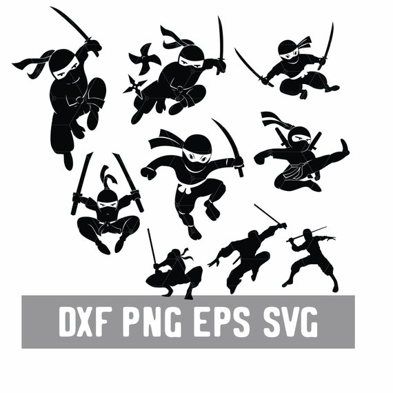 Ninja Poses Svg Ninja Fighter Svg Martial Arts Digital Etsy