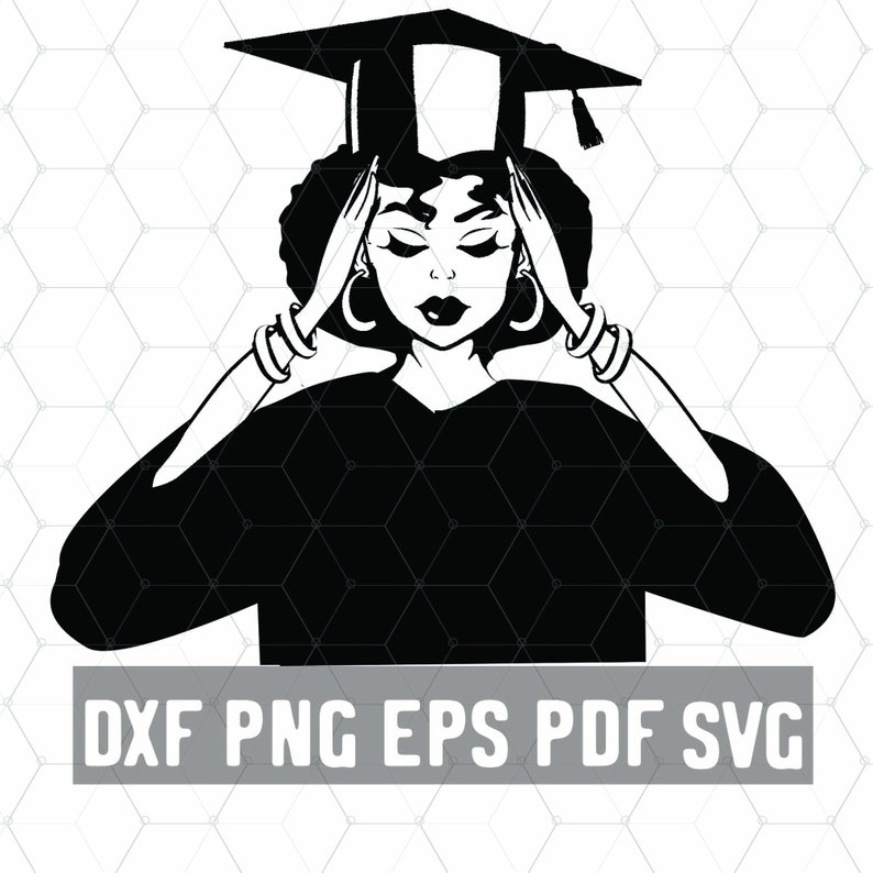 Download Melanin Black Graduate SVG Educated Queen Black Girl | Etsy