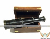 Victorian Brass Telescope w Box Antique Finish Nautical Maritime Spyglass