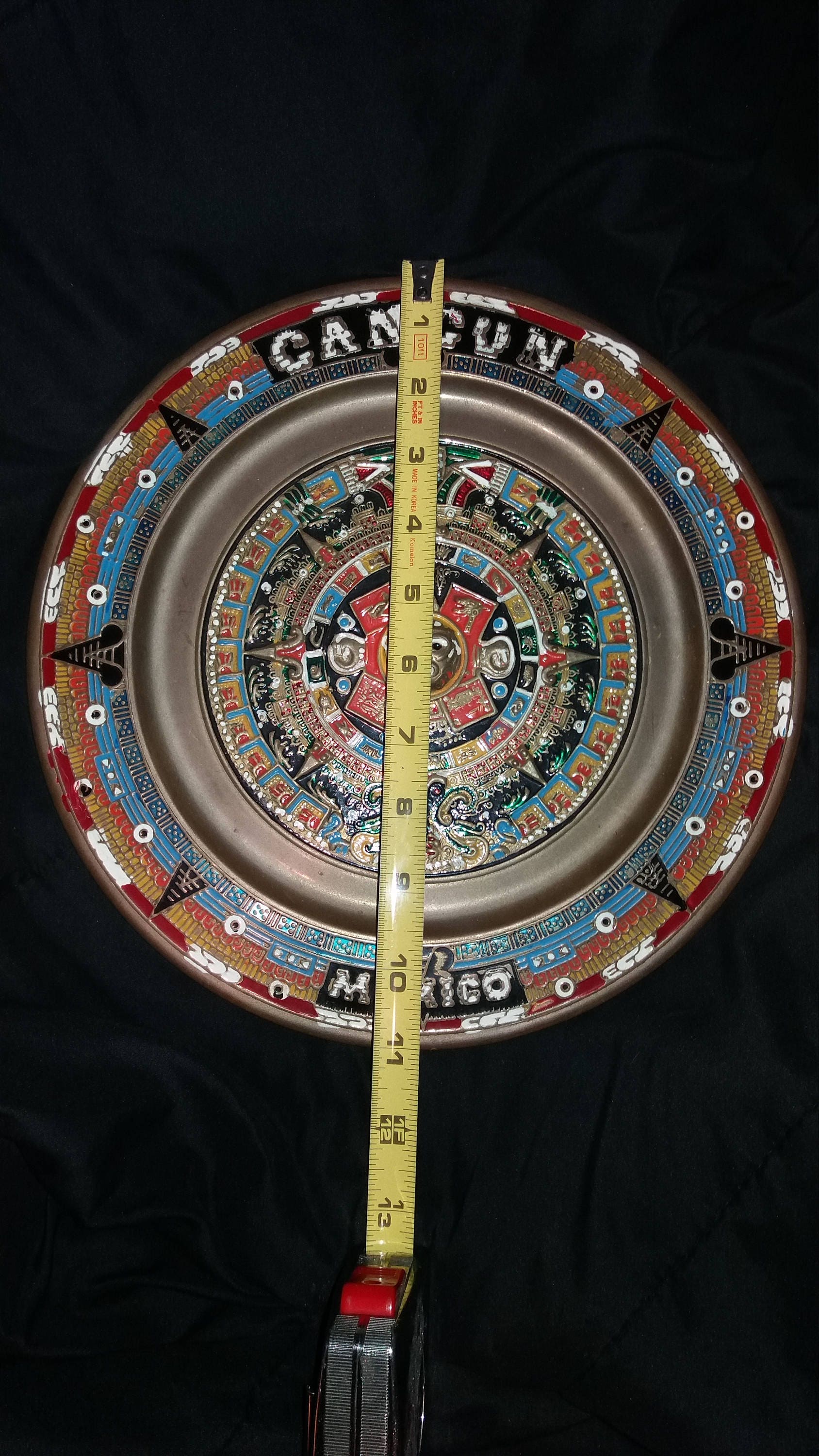 Aztec Calendar Made in Brass Metal Plate Stated Cancun | Etsy