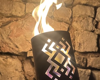 Antorcha de fuego de metal / antorcha de fuego medieval / iluminación de jardín / iluminación exterior / iluminación medieval / decoración rústica / antorcha de fuego / aplique de fuego