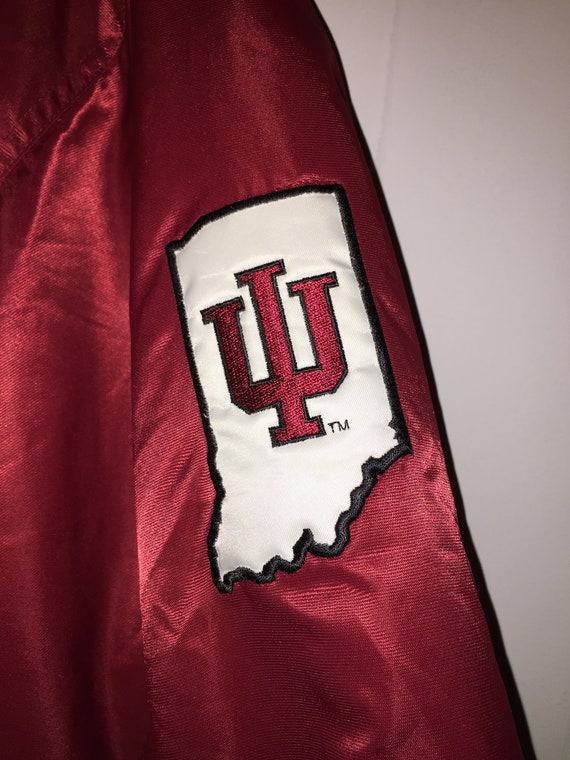 Vintage Indiana Red Silk Bomber Jacket- Men's Siz… - image 3
