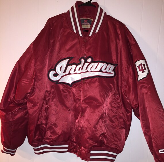 Vintage Indiana Red Silk Bomber Jacket- Men's Siz… - image 2