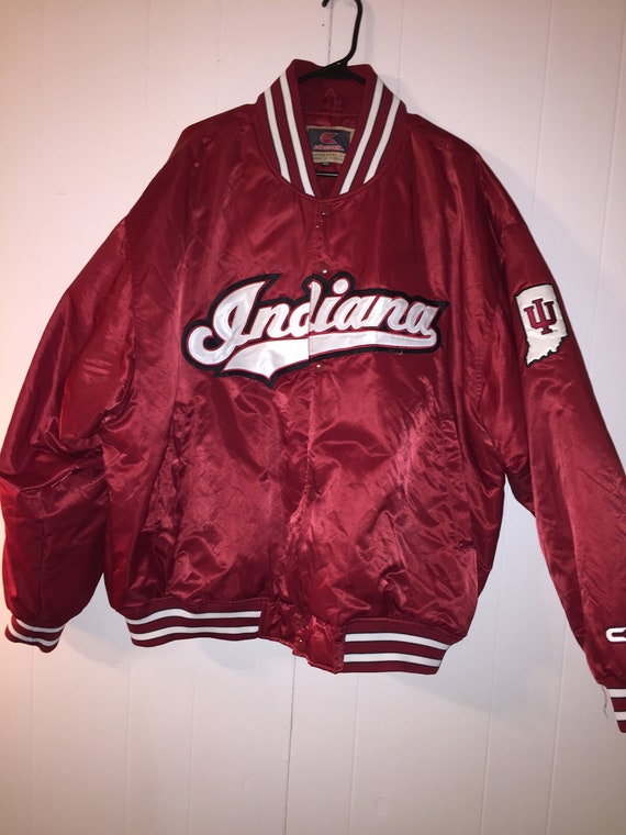 Vintage Indiana Red Silk Bomber Jacket- Men's Siz… - image 6