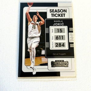 Basketball Card - Nikola Jokic #68 - White - Denver Nuggets 2022 Contenders Card - Ungraded -