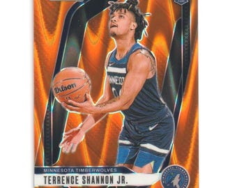 Terrence Shannon Jr. Rookie Card – 2024 Panini Prizm Timberwolves Orange Seismic/199
