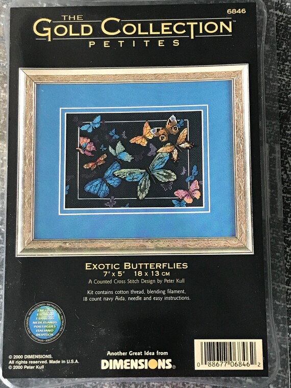 Le dimensioni NUOVE ORO Petite contati Punto Croce Kit 6846 esotico butterflys