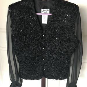 Womens Black Sequin Top Jeffrey and Dana Evenings by Tom - Etsy