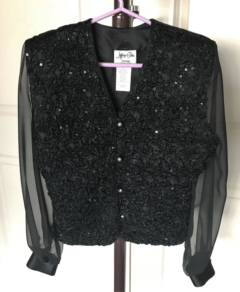 Womens Black Sequin Top Jeffrey and Dana Evenings by Tom - Etsy