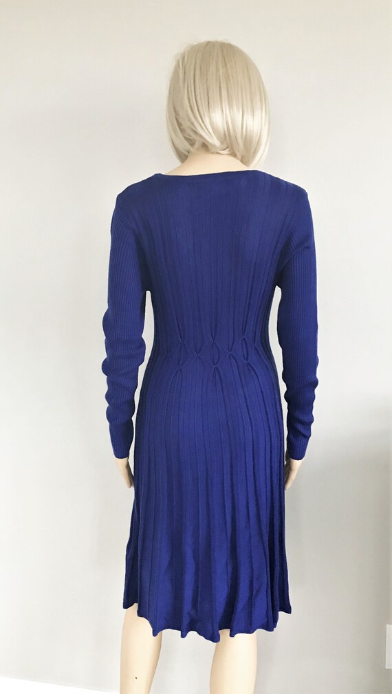 Connected Apparel womens knit dress, Royal blue s… - image 6