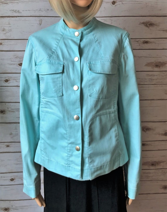 turquoise jean jacket