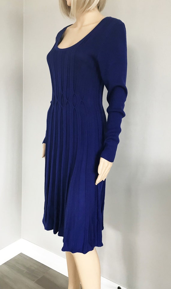 Connected Apparel womens knit dress, Royal blue s… - image 4