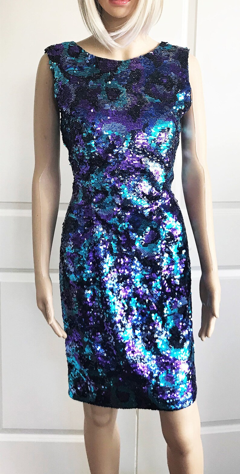 purple sequin dress short