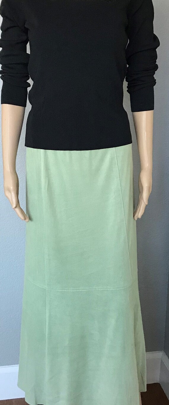 Max Studio womens skirt, Vintage green suede skirt