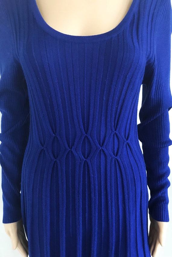 Connected Apparel womens knit dress, Royal blue s… - image 2