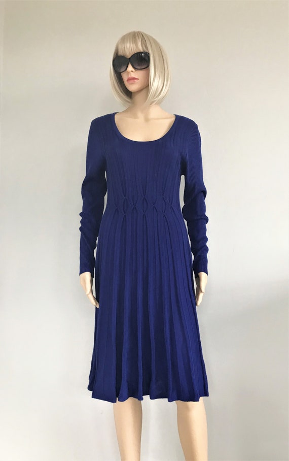 Connected Apparel womens knit dress, Royal blue s… - image 5