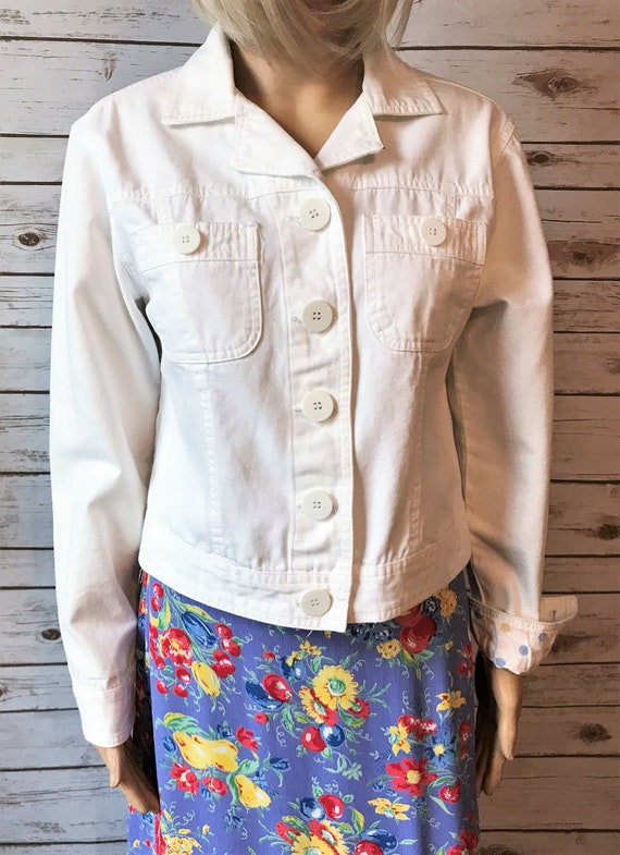 lightweight white denim jacket