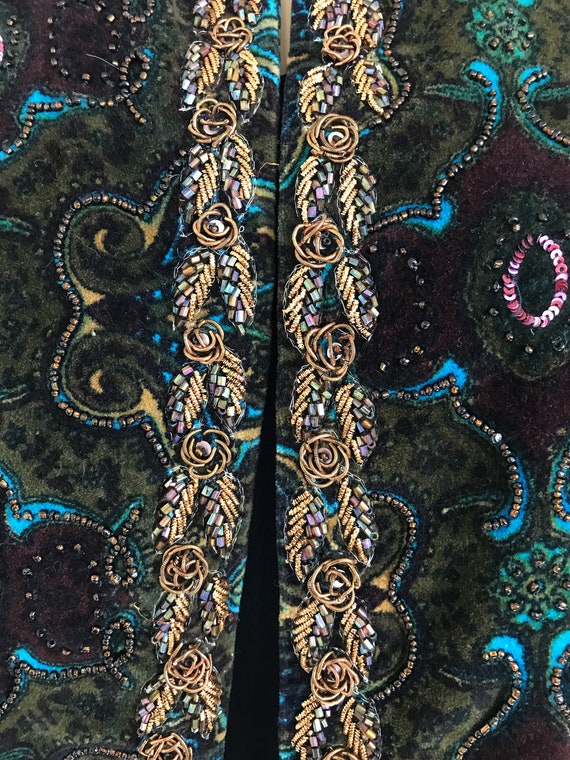Beaded velvet Jacket by Chicos, Vintage boho blaz… - image 7