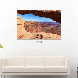 Famous Mesa arch at daytime on photo canvas