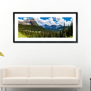 Panoramic view of valley in Glacier National Park, Montana, printed on photo paper