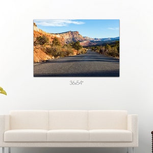 Road trip photo canvas, road in Capitol Reef national park, nature scenic road, wall decor, hand made canvas, 8x12, 16x24, 24x36, 36x54
