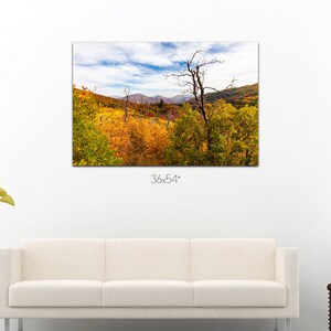 Colors of fall in the mountains on hand made canvas