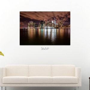 New York city night skyline on photo canvas