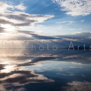 Sunset clouds reflecting on water, beach sunset, lake digital download