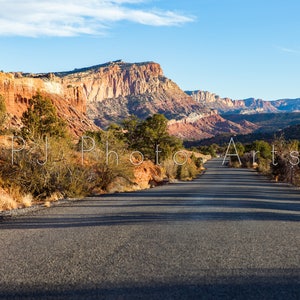 Road trip photo download, canyon road, capitol reef, Utah nature photography, digital download