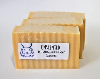 Unscented All Natural Goats Milk Soap Coconut Free Soap Handmade Handcut Homemade Artisan Goat Milk Soap for Sensitive Skin No Coconut