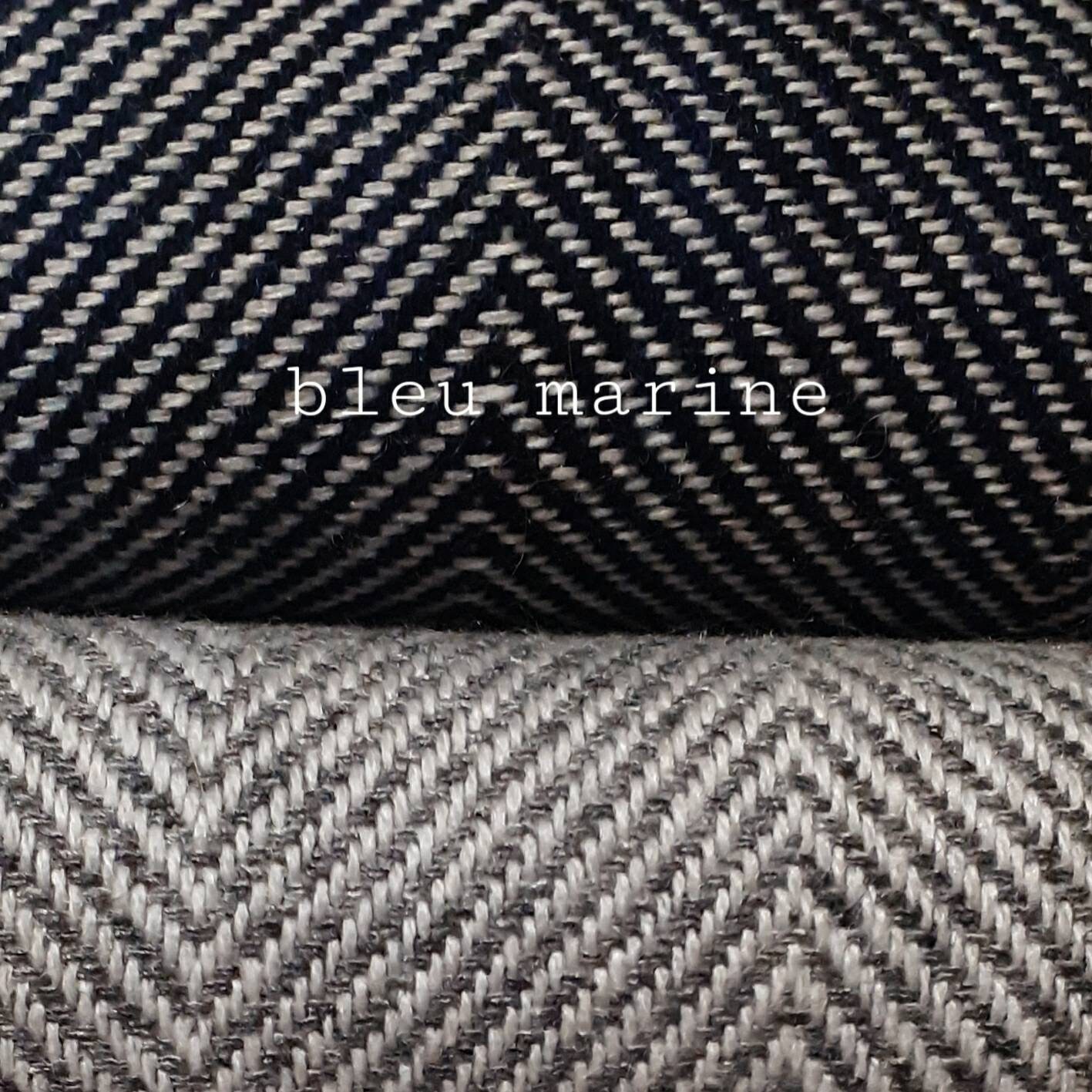 Plaid Six Fils, Chevrons Bleu Marine en Cachemire Naturel et Éthique Du Népal.