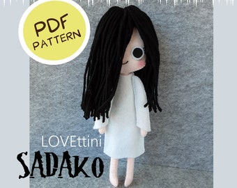 PDF Pattern diy - Sadako The Ring - Plush/doll felt tutorial handmade - apostila digital