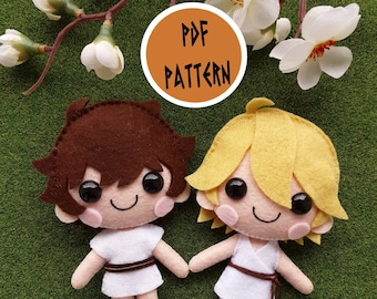 PDF Patroon Tutorial - Achilles & Patroclus - Pluche/pop handgemaakt - Achilles - Patroclus - Griekenland - Griekse mythologie Het lied van Achilles