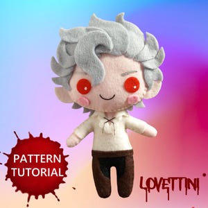PDF Pattern Tutorial - Astarion Baldur's Gate 3 - Plush/doll felt handmade - apostila digital